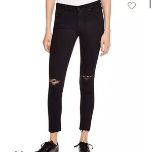 MOTHER Denim Jeans‎ Black Skinny The Looker Ankle Fray Women’s 29
